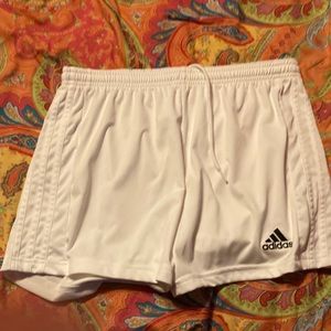 White Adidas athletic shorts